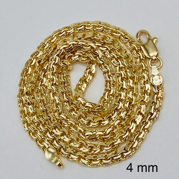 BISMARK Yellow Gold plated 14k Chain Necklaces  24” With crystal cross - Picture 8 of 17